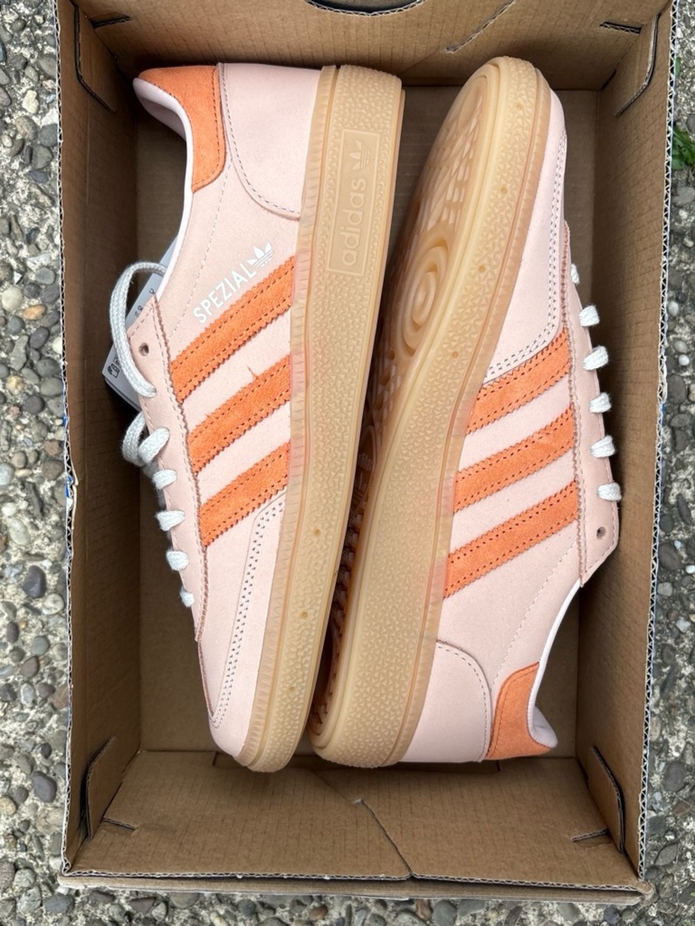 adidas Women’s Pink and Orange Suede Spezial Sneakers
